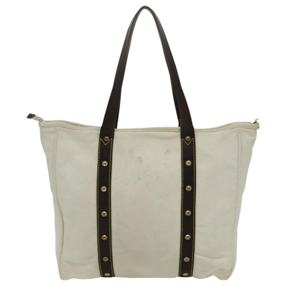 LOUIS VUITTON Antigua Cabas GM Tote Bag White Dark Brown M40033 LV Auth bs19171 - Picture 2 of 16